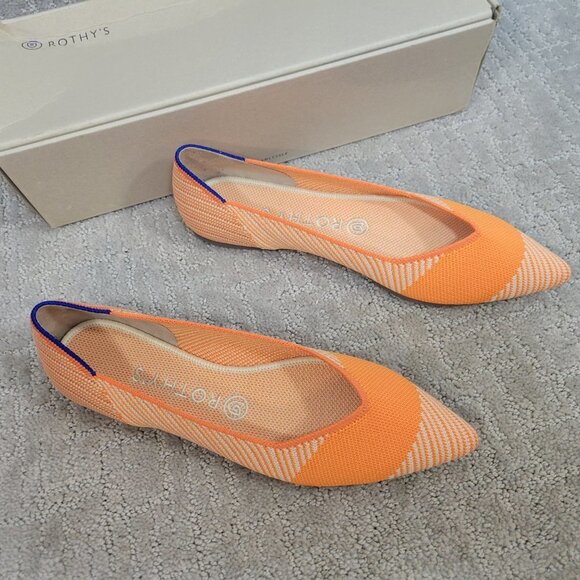 ROTHY'S The Point Womens Size 8.5 Sherbet Flat Ballet Slip On Pointed Toe Shoes - Picture 3 of 11